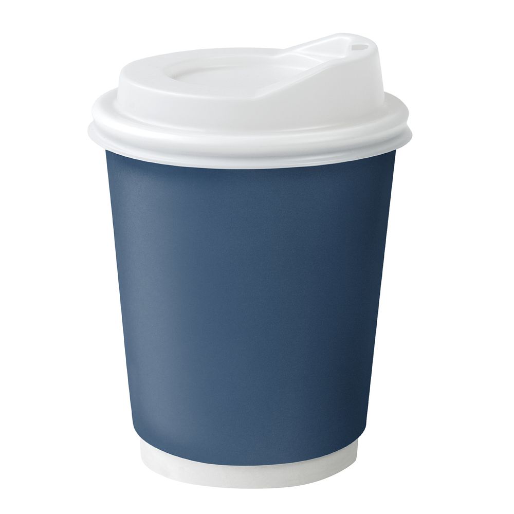 Blue paper cup mockup, product packaging psd