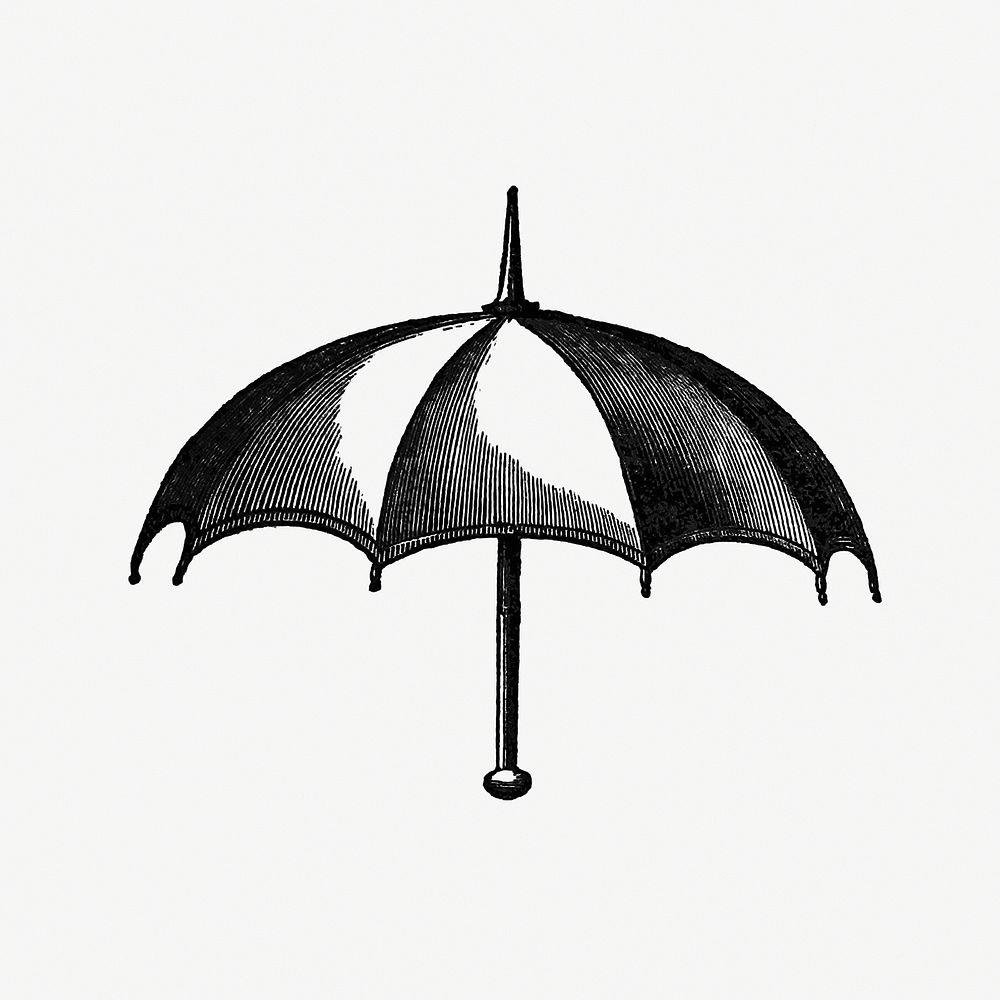 Vintage European style umbrella engraving from Bentley's Ancient and Modern History of Worcestershire; to which is added an…