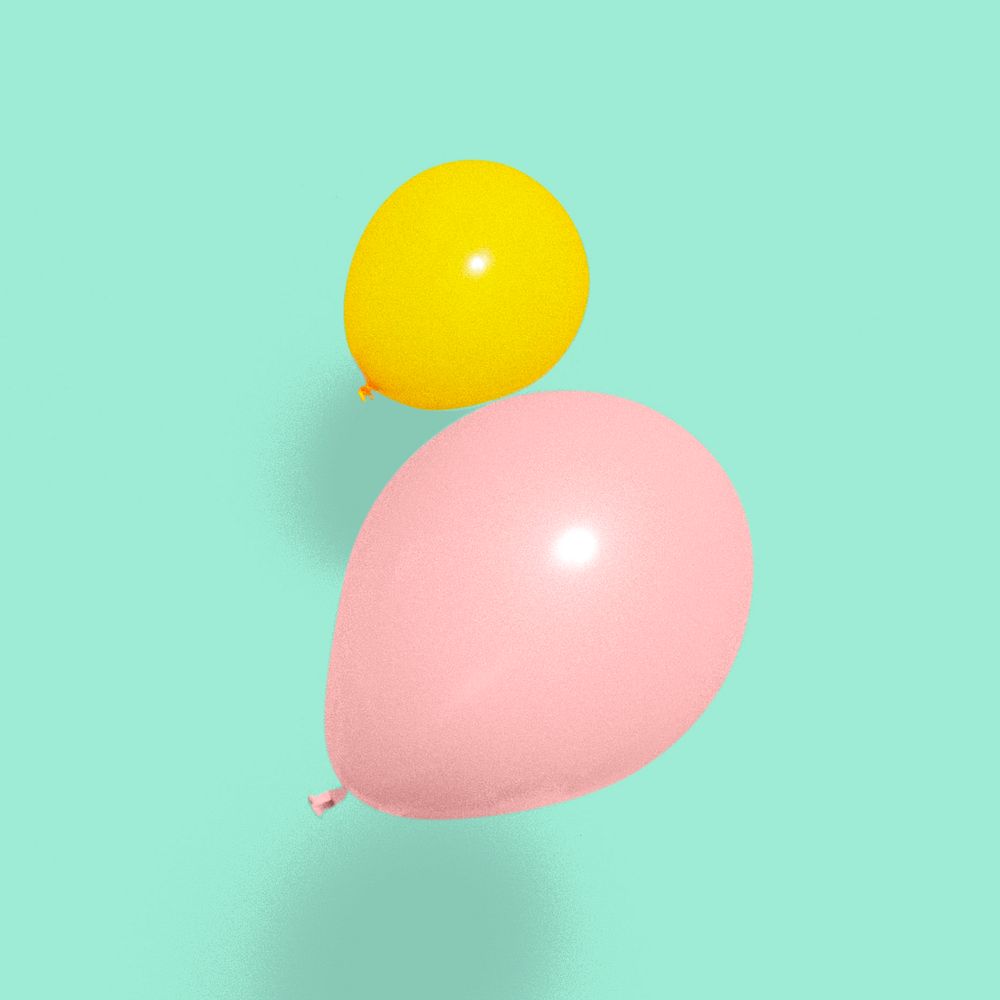 Balloon mockups on an aqua green background social ads template