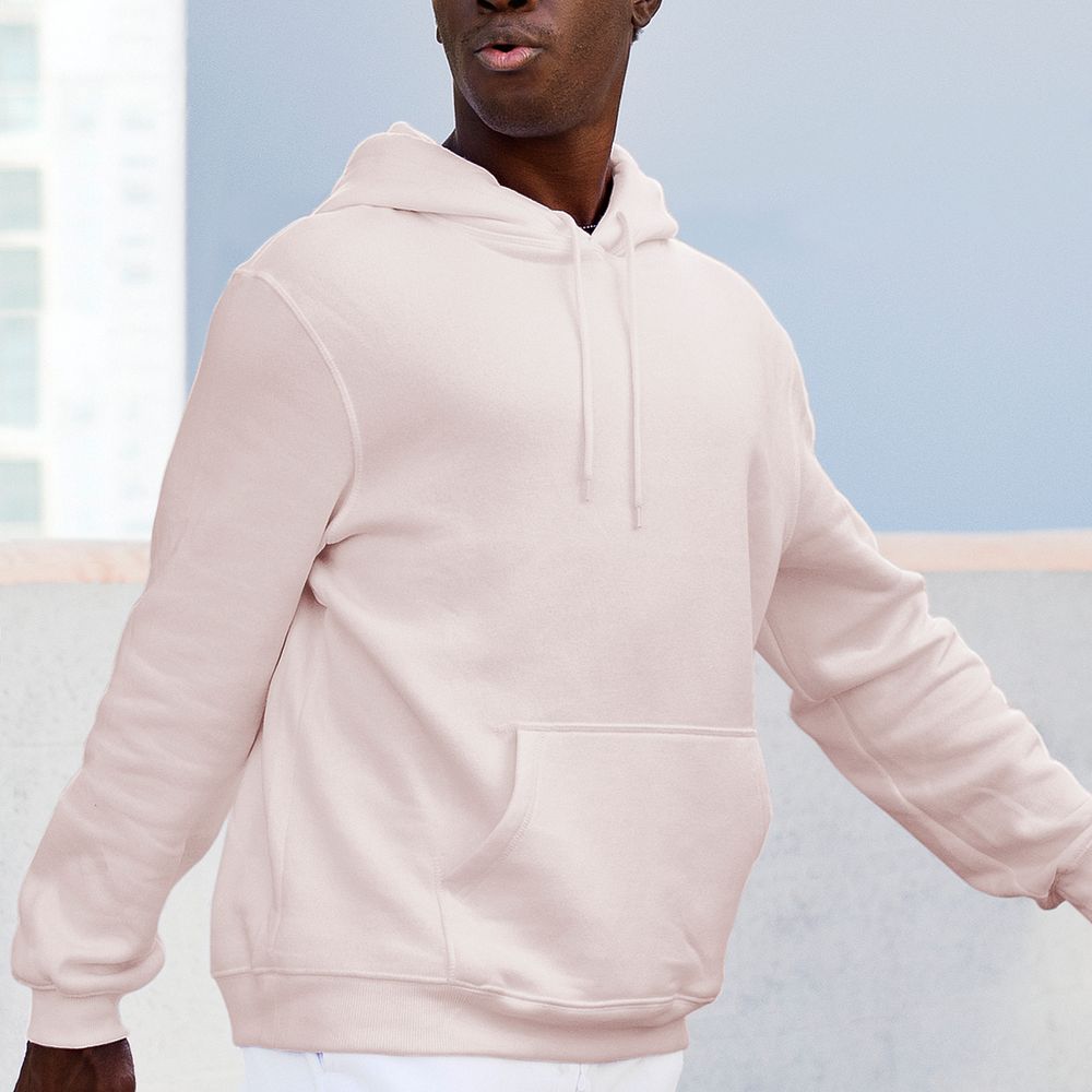 Simple pink hoodie mockup psd comfortably sporty menswear