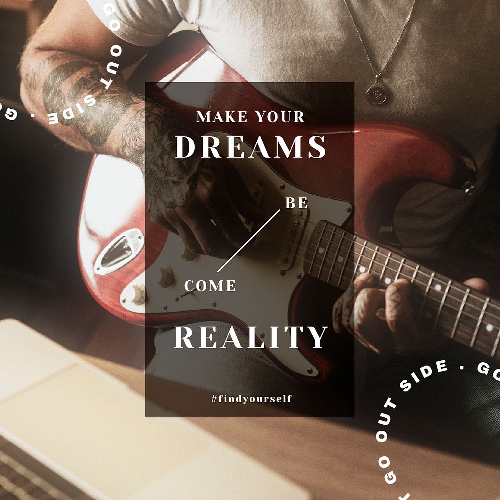 Creative quote template make your dreams become your reality