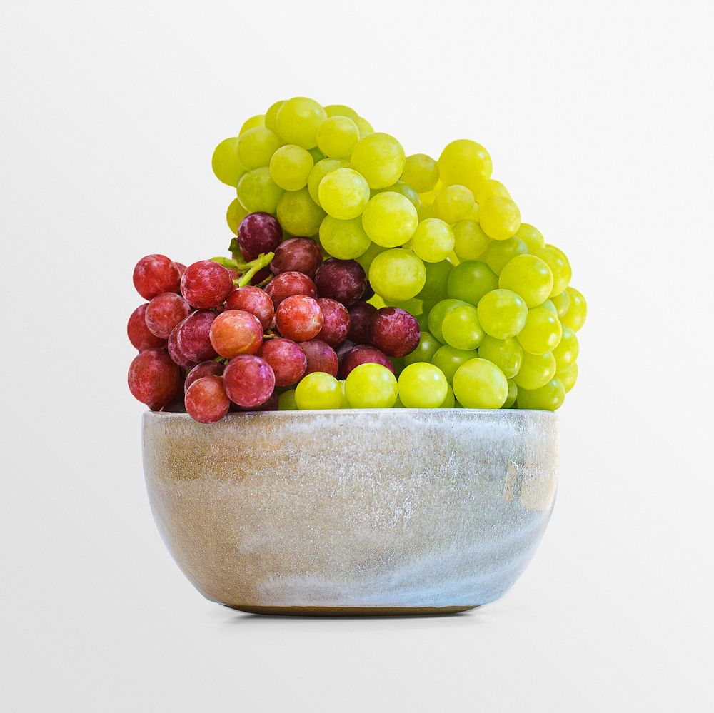 Seedless grapes clipart, fruit bowl