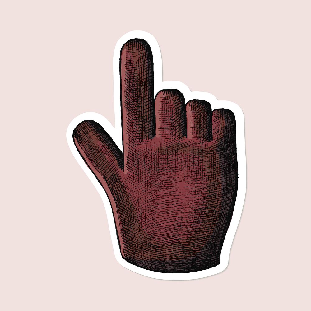 Vector red hand icon sticker