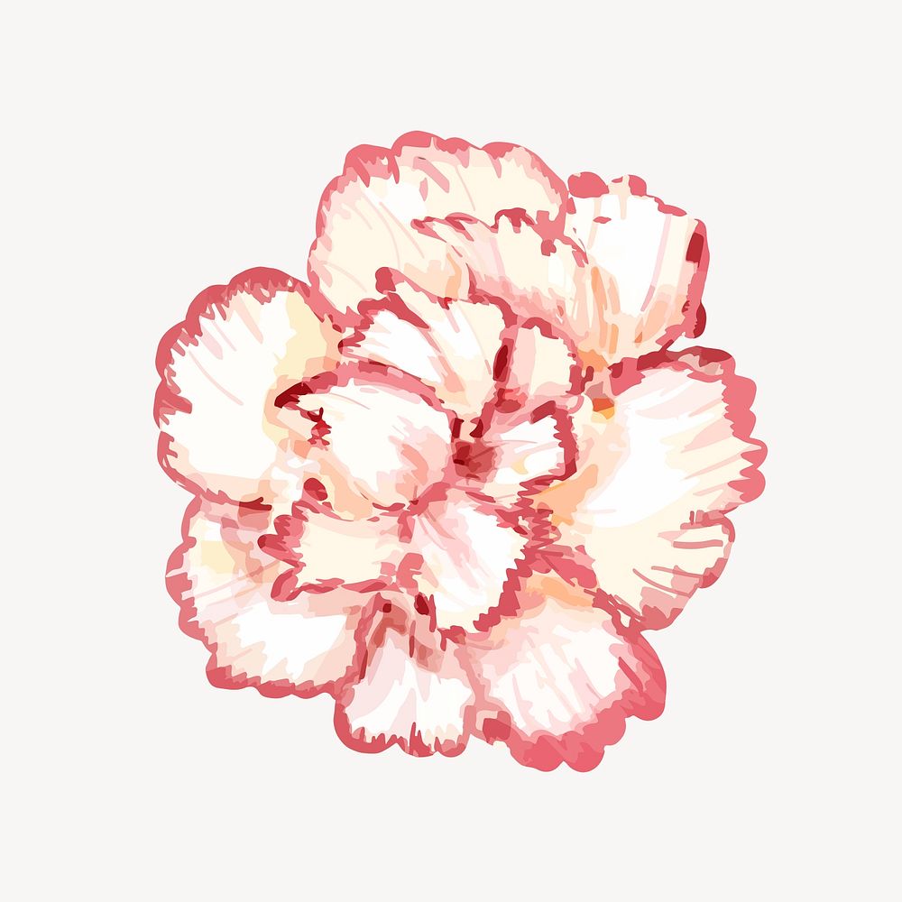 Pink flower sticker, watercolor & floral illustration psd