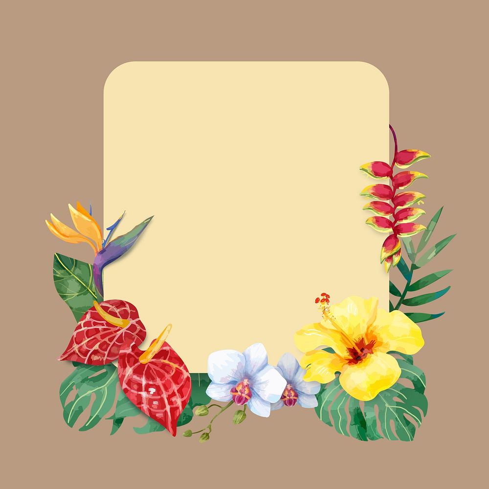 Aesthetic flower frame, floral design psd