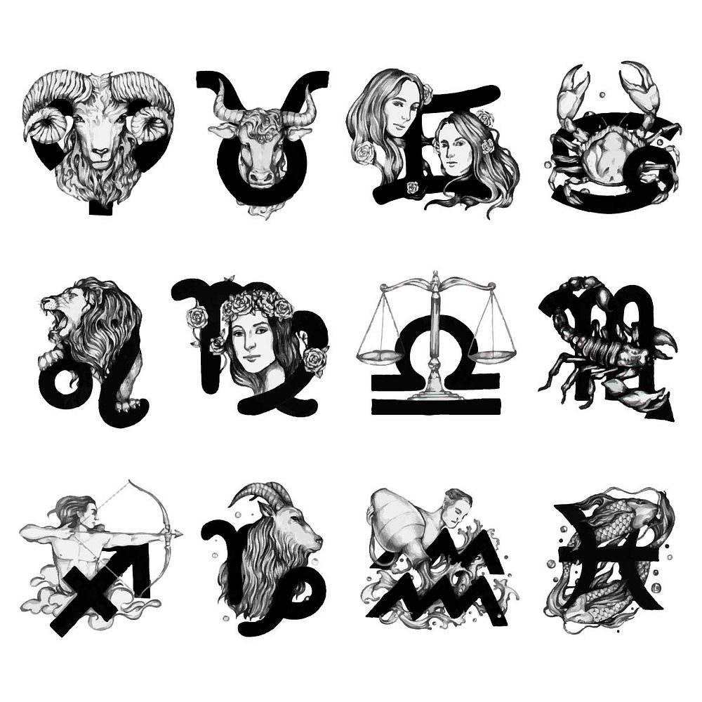 Set of horoscope symbols illustration