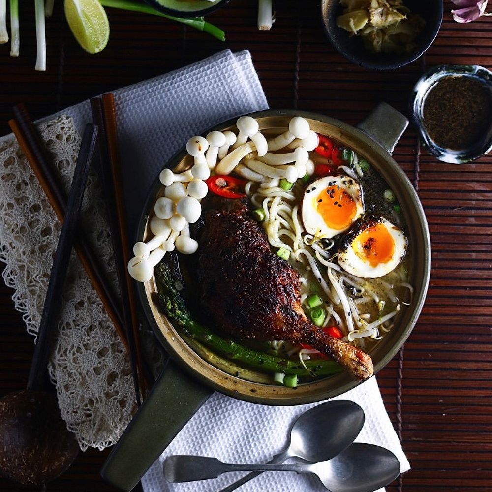 Barbecued Roasted Duck Ramen, free public domain CC0 photo.