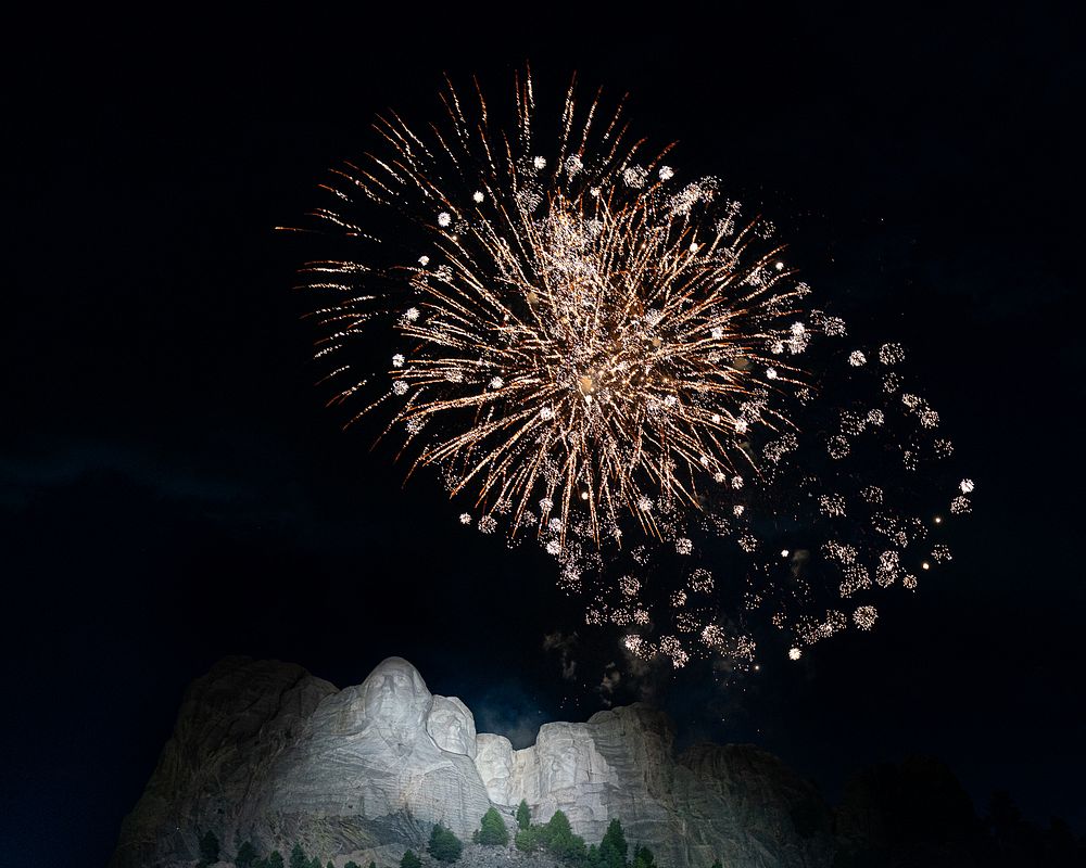 Mount Rushmore Fireworks Celebration at the Mount Rushmore National Memorial in Keystone, S.D. Original public domain image…