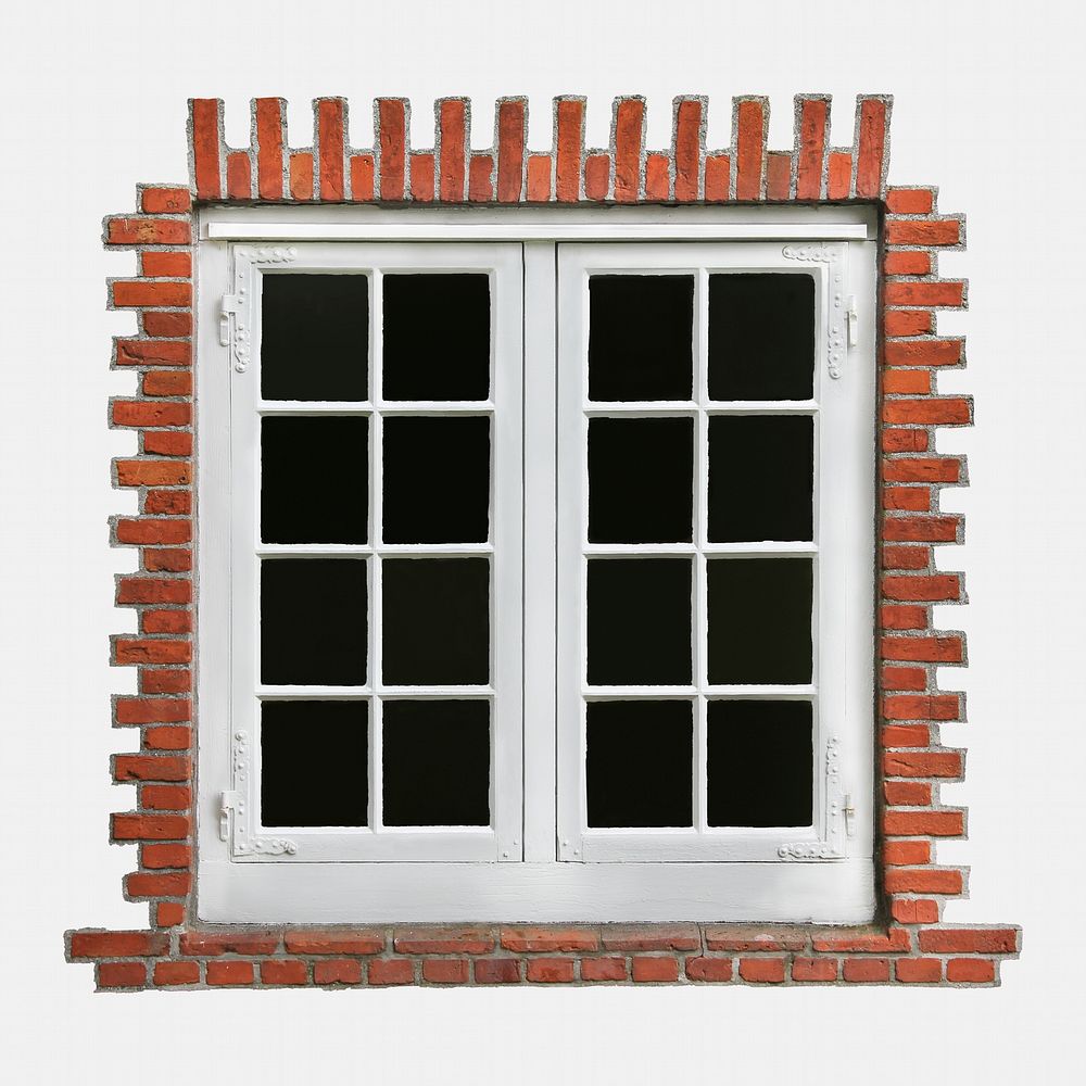 Double casement window clipart, home exterior design