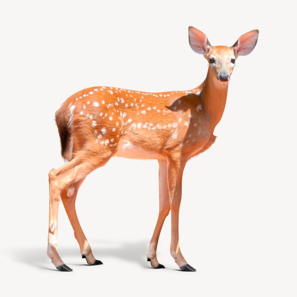 Deer isolated on white, real animal design psd