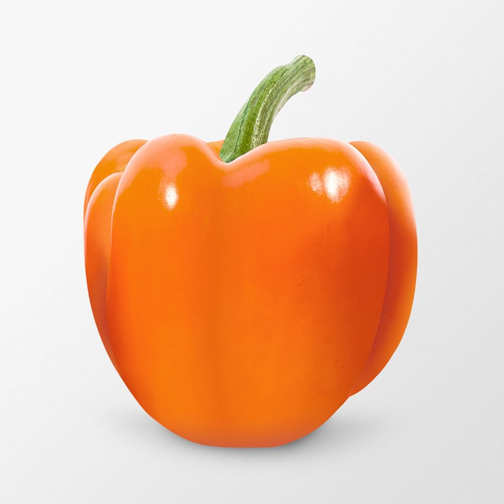 Orange bell pepper clipart, vegetable, organic ingredient psd