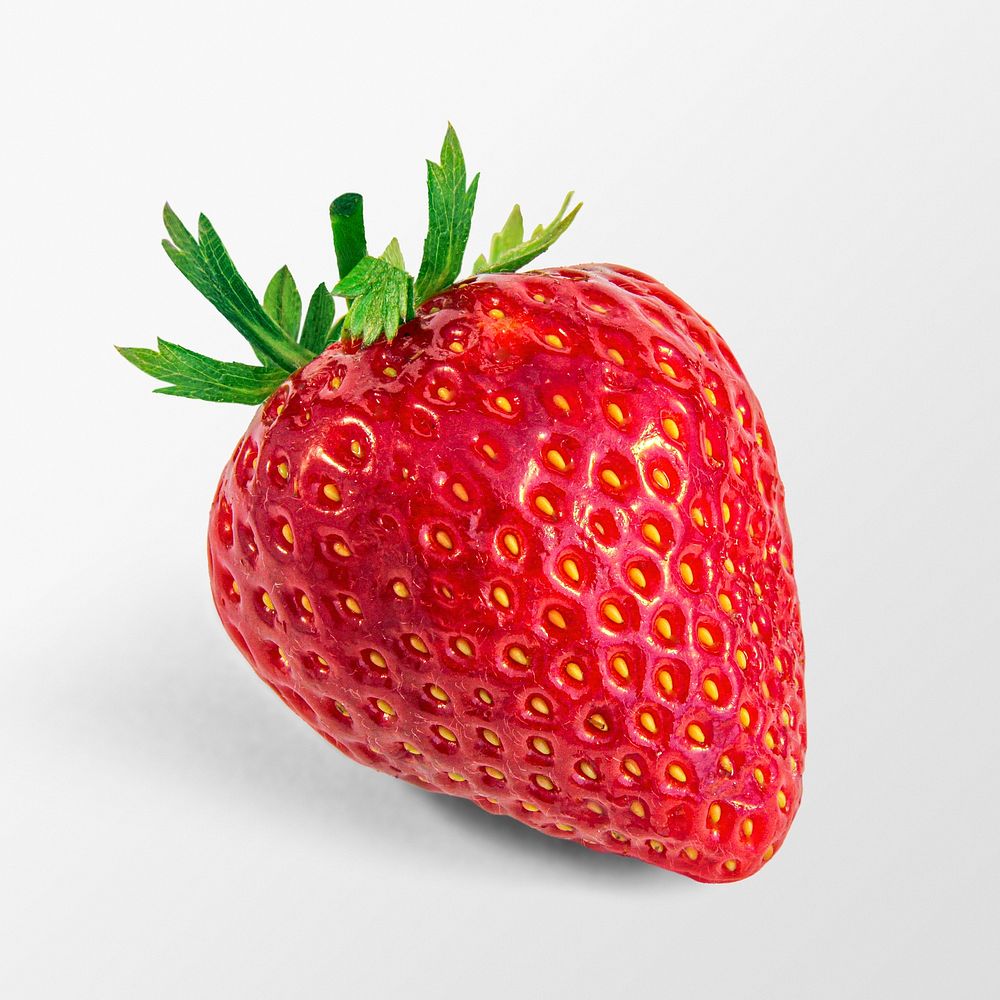 Strawberry sticker, red citrus fruit psd