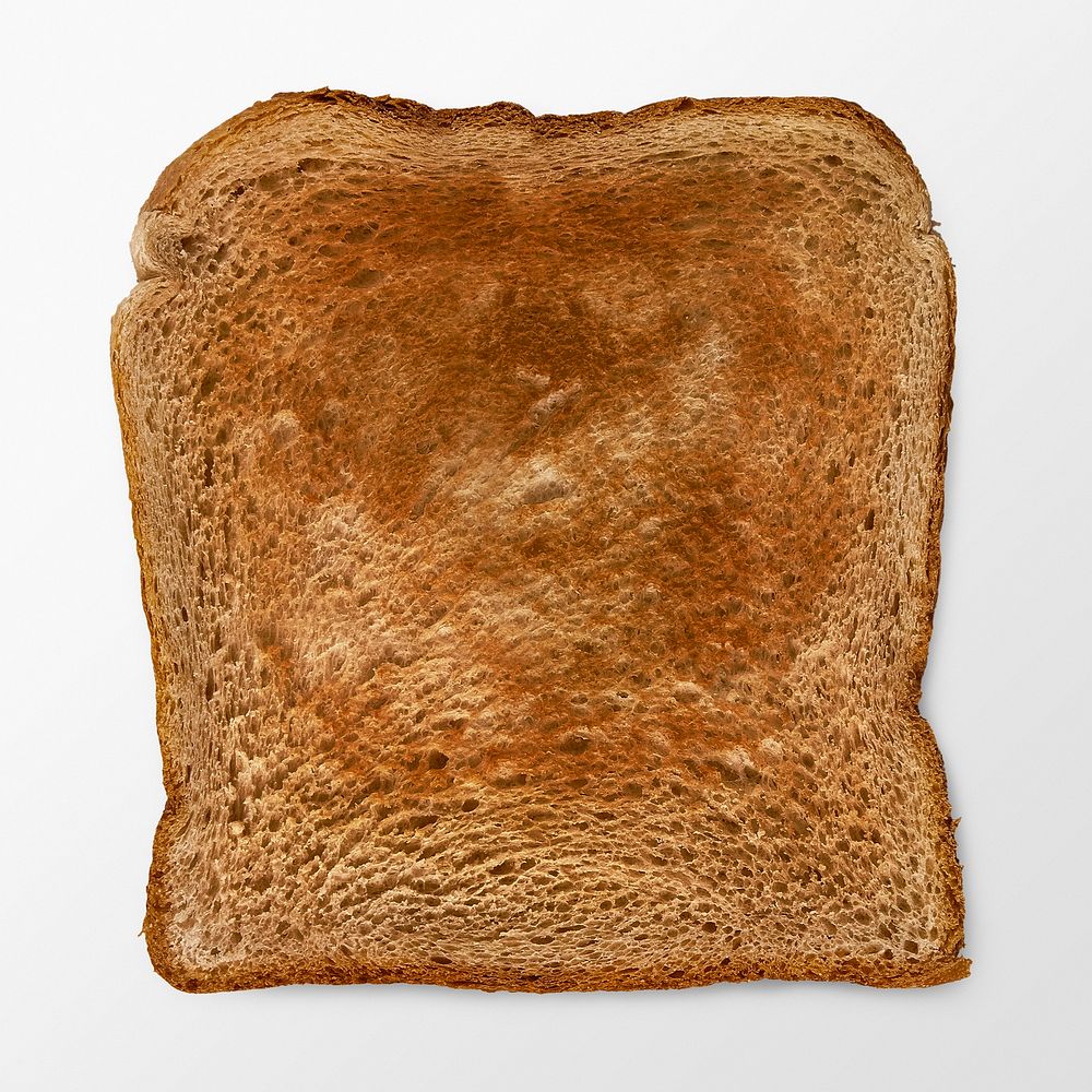 Toasted bread on white background, food photography