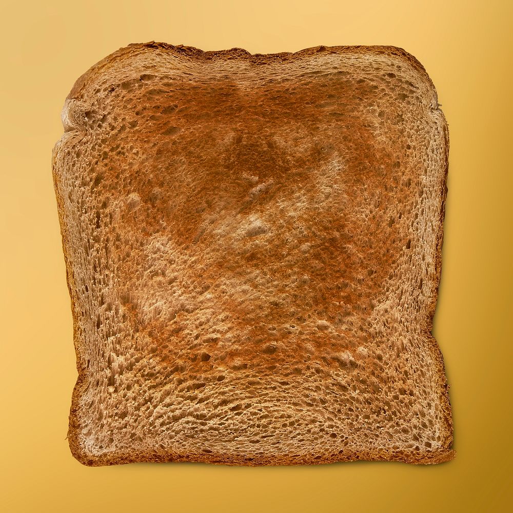 Toasted bread on yellow background, food photography