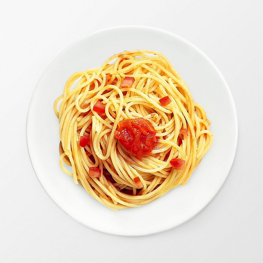 Spaghetti on a plate, food photography psd
