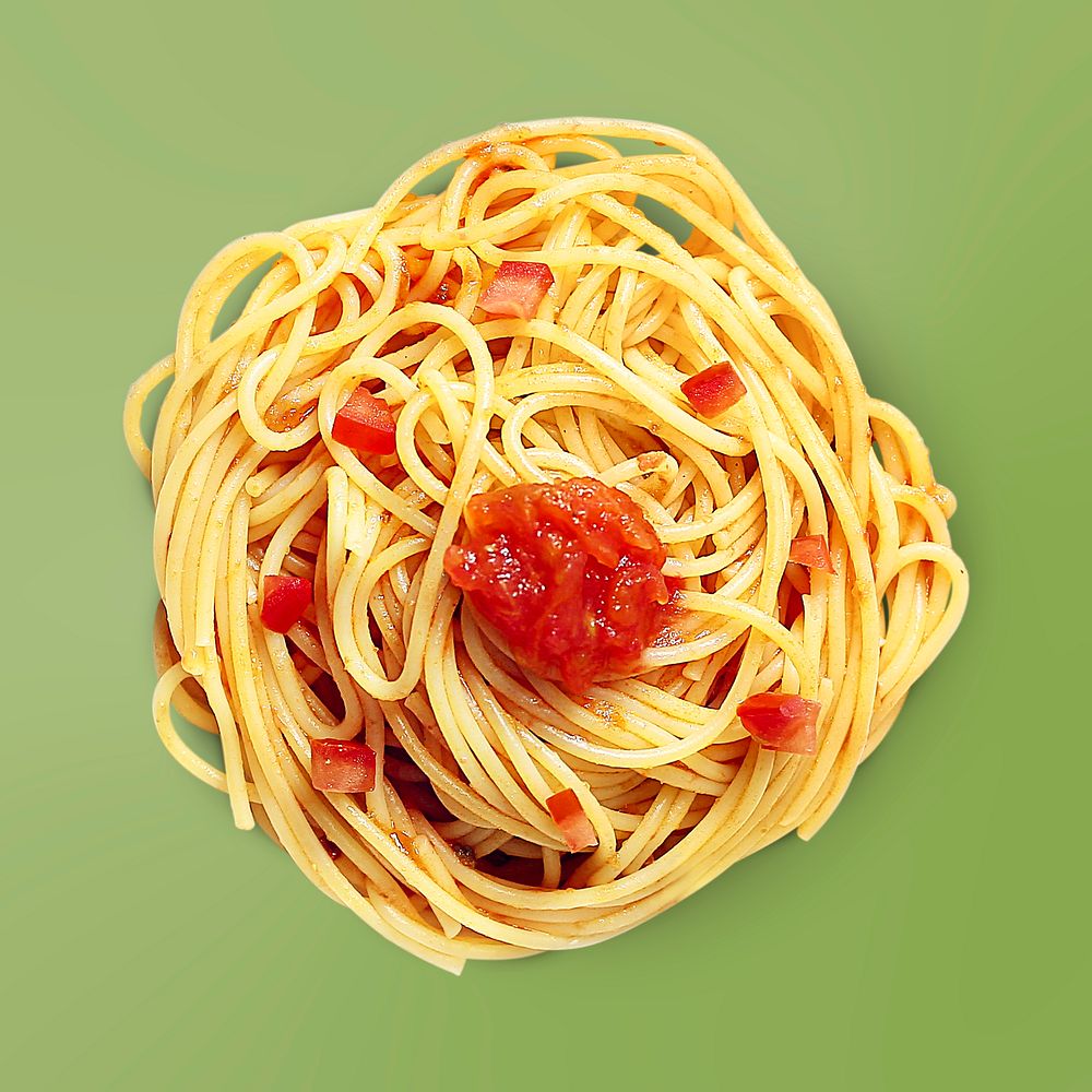 Spaghetti meal sticker, food photography psd