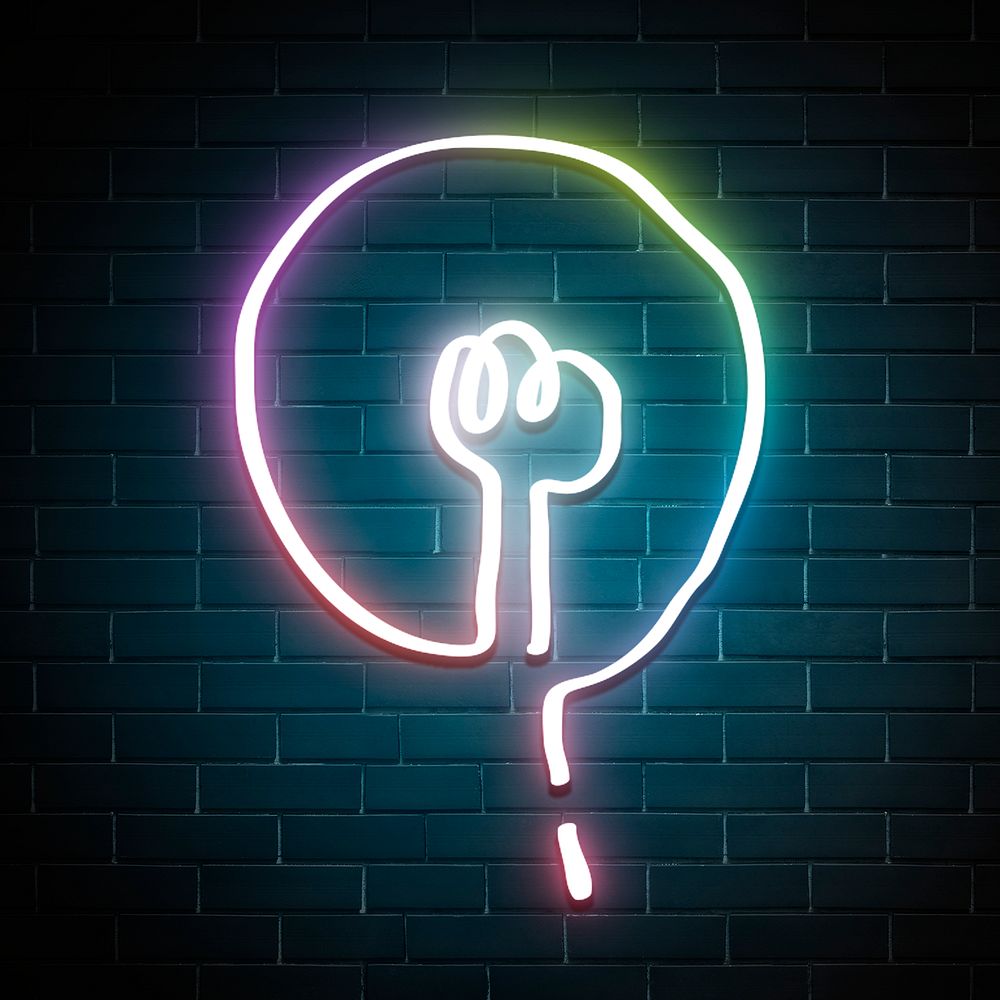 Led lamp neon rainbow psd doodle