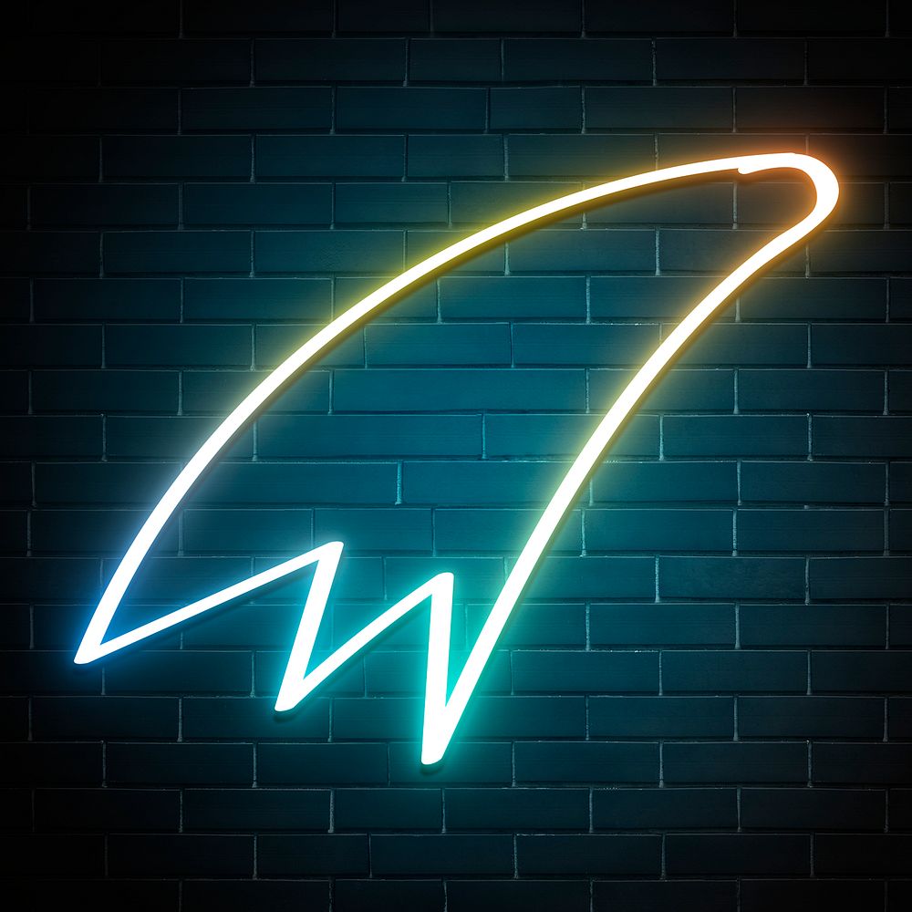 Neon led rainbow comet doodle icon