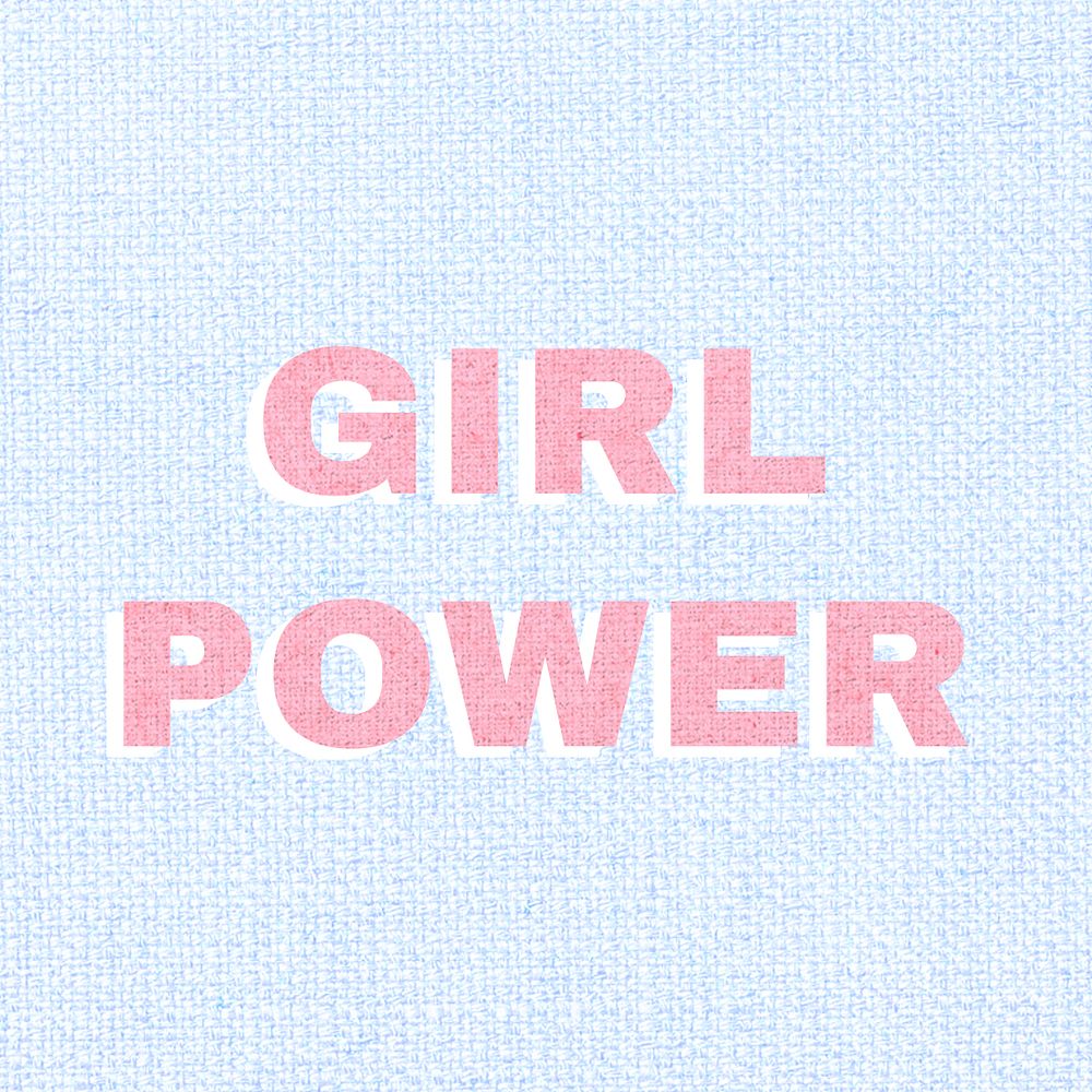 Girl power psd word typography 