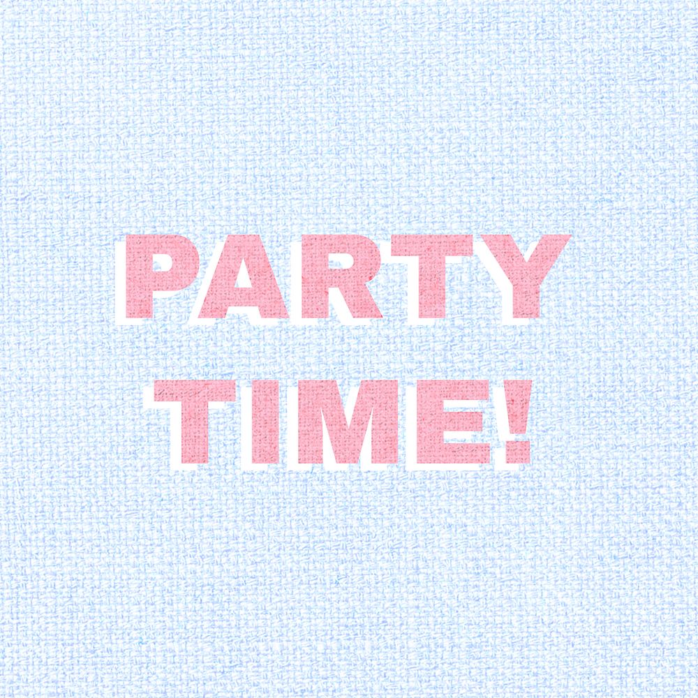 Pink party time! message psd typography text