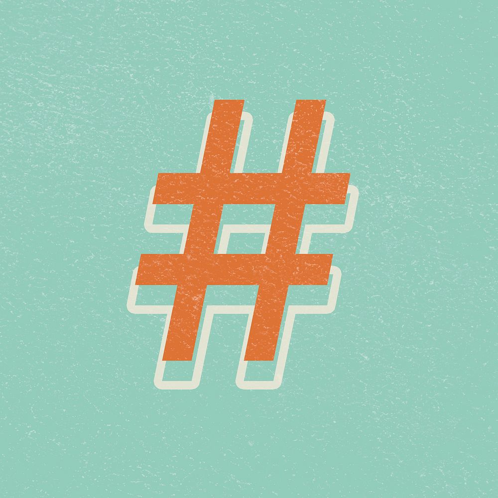  hashtag vintage typography icon Free PSD rawpixel