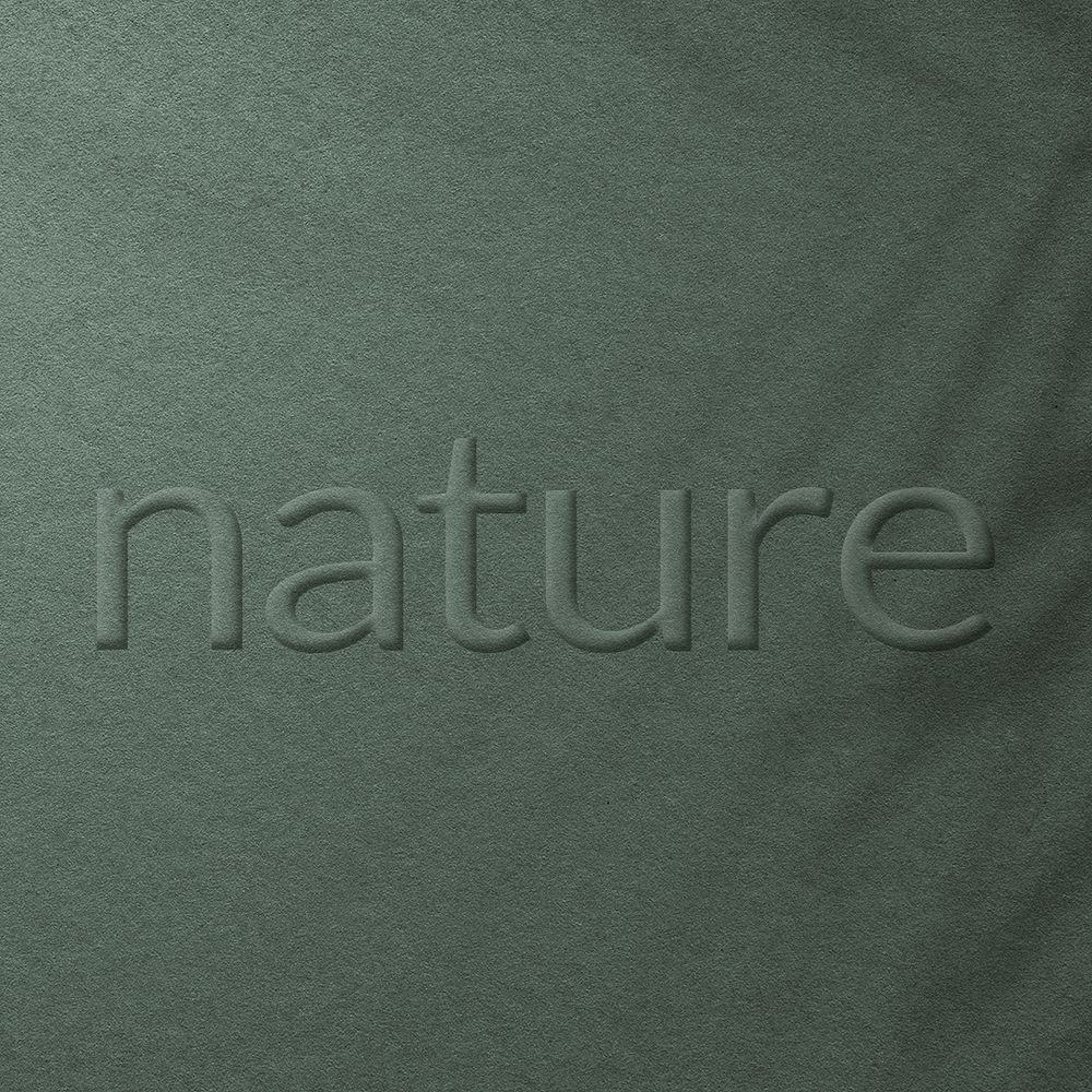 Word nature embossed psd typography font