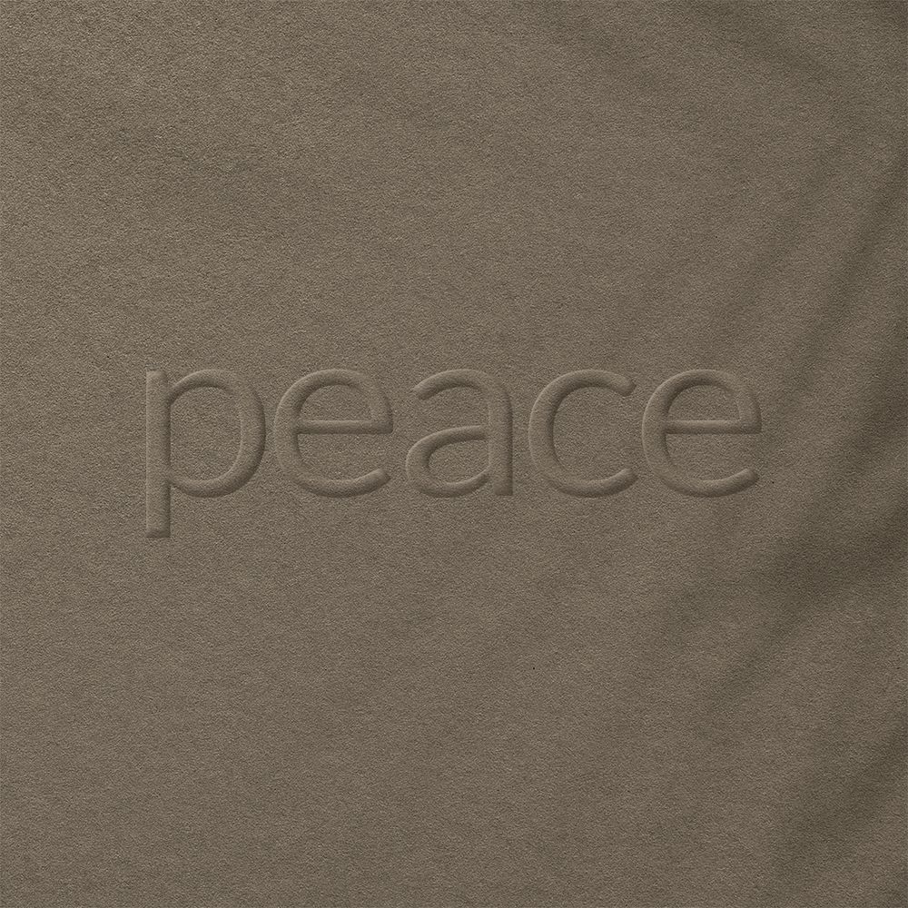 Peace word embossed font psd typography