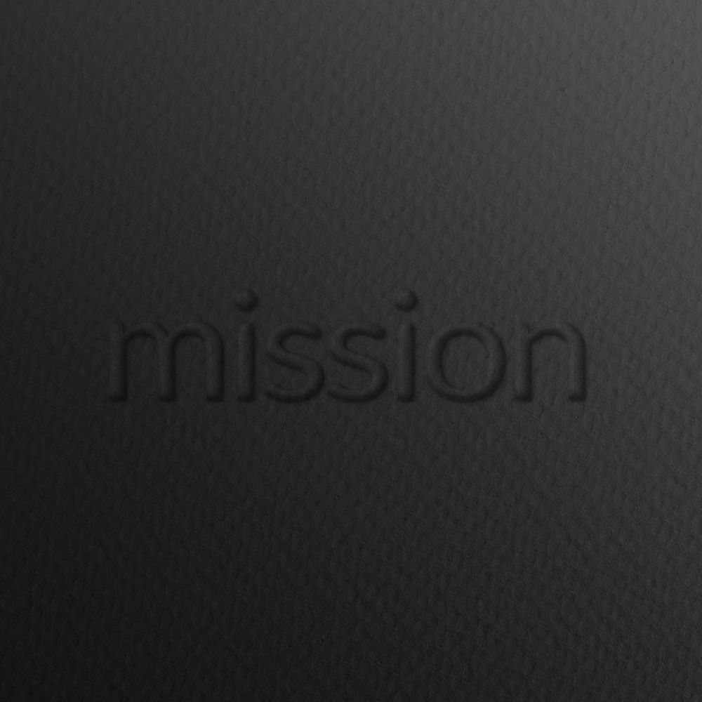 Mission emboss typography psd on paper texture