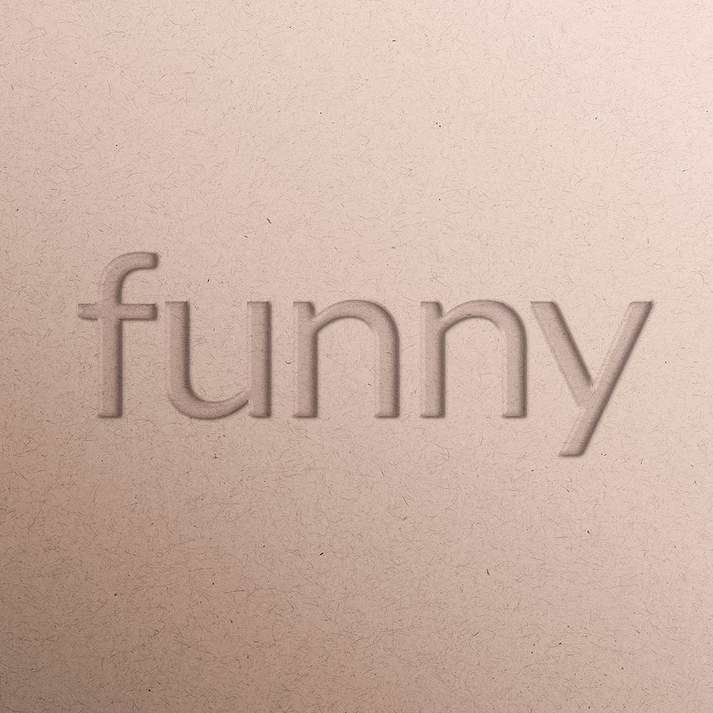Funny emboss typography psd on paper texture