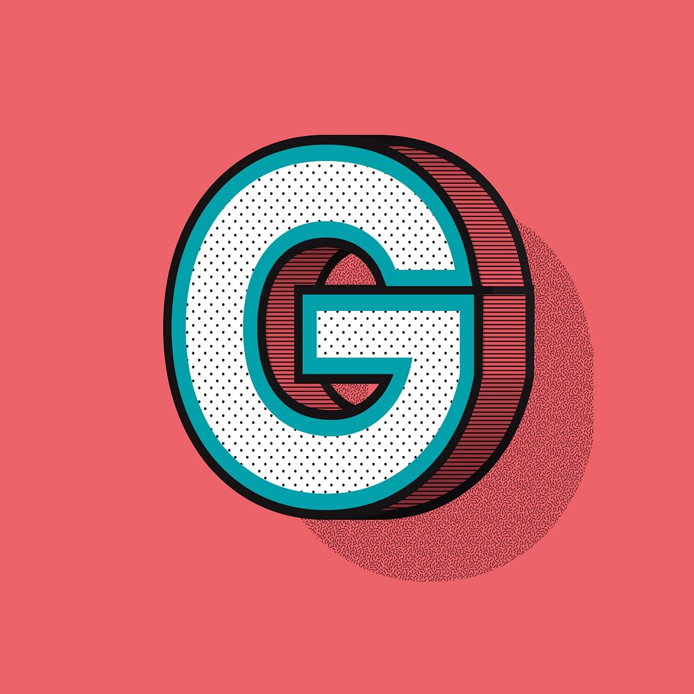 Letter G 3D halftone effect | Free Vector - rawpixel
