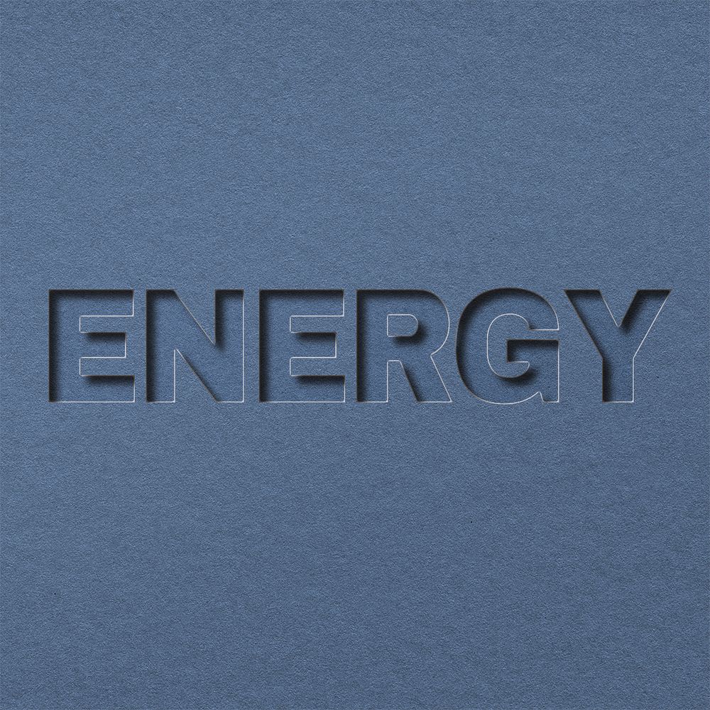 Energy text psd paper cut font typography