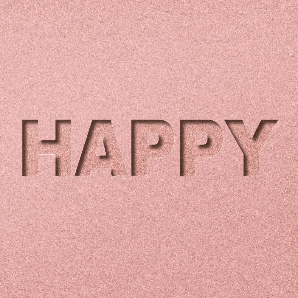 Psd happy paper cut lettering word art