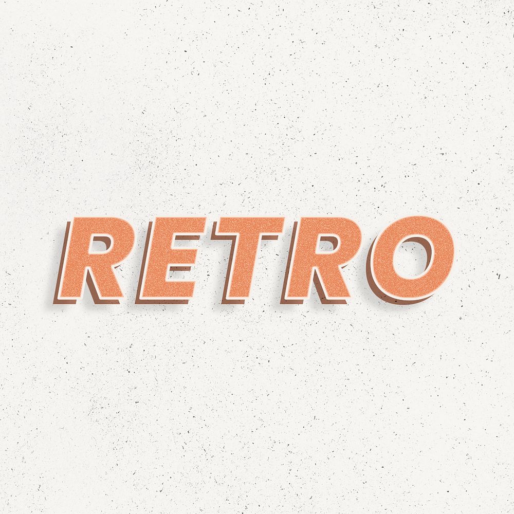 3d effect retro word psd bold typography lettering