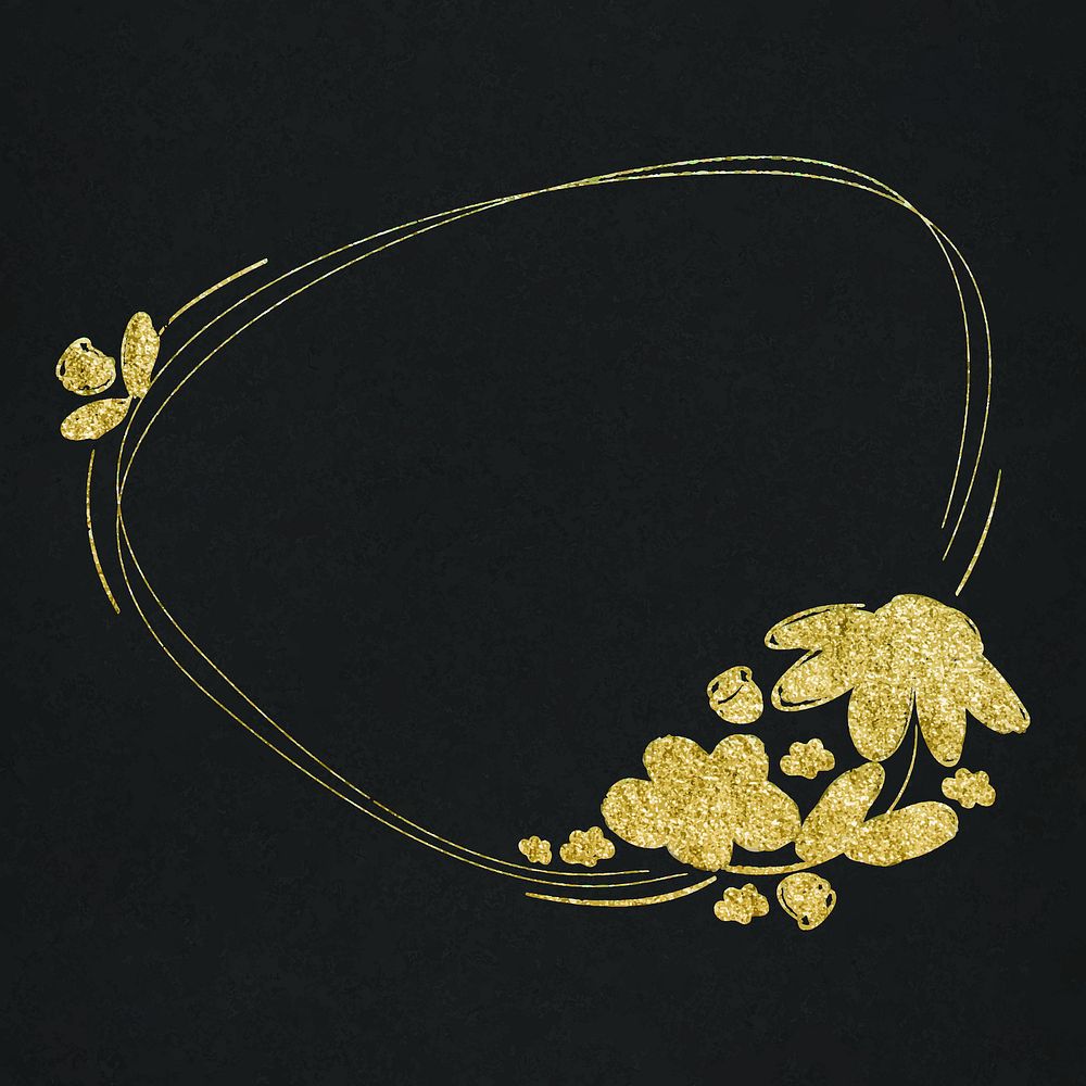 Vector gold effect floral border