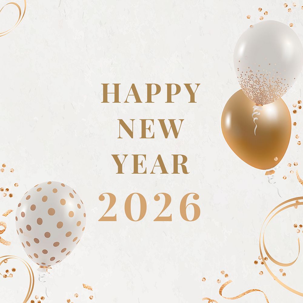 2026 happy new year gold aesthetic, IG post template psd