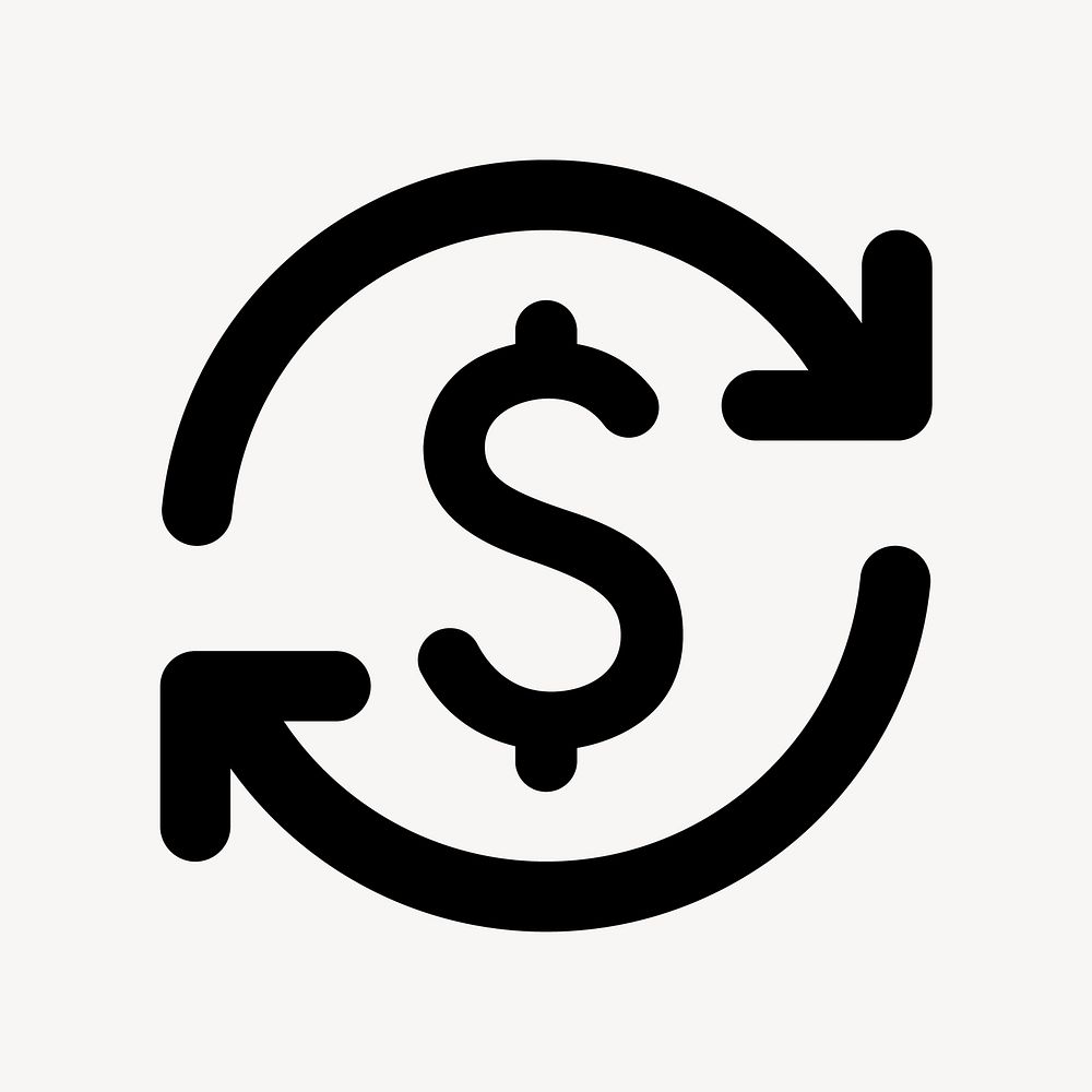 Currency exchange icon, financial symbol, round style vector