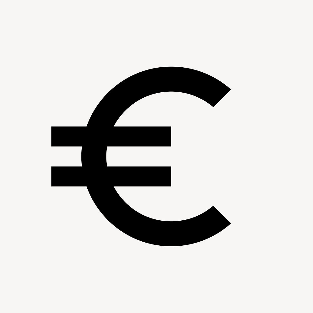 Currency euro icon, eurozone money symbol, outlined style psd