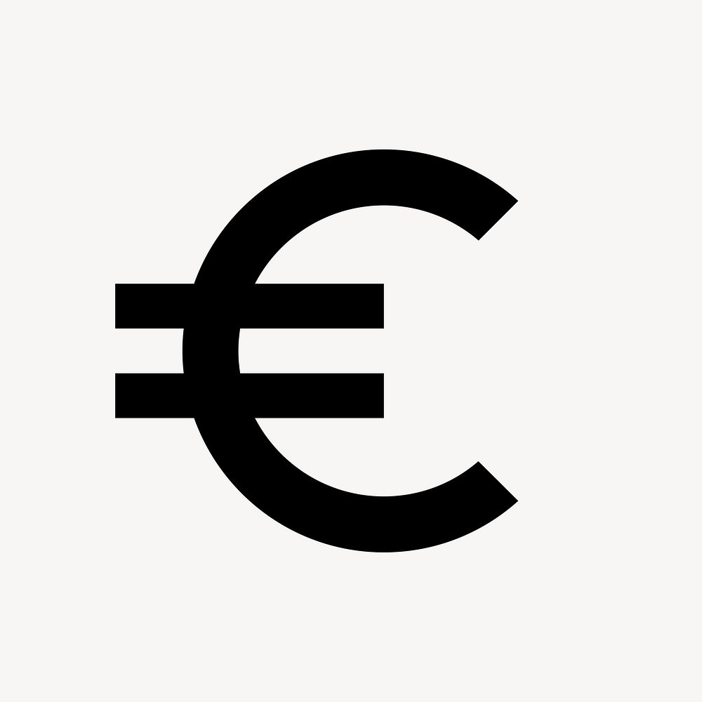 Euro icon, eurozone currency money symbol, two tone style psd