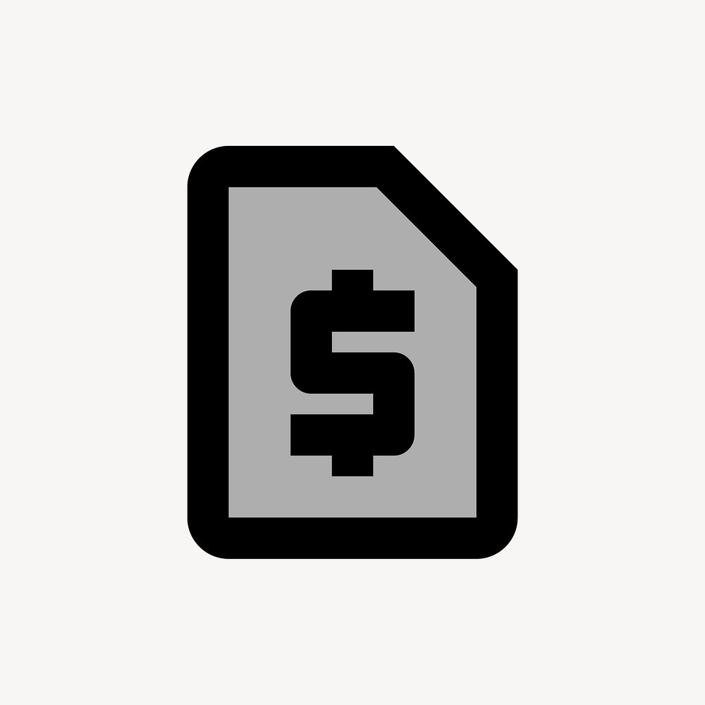Request Page icon, dollar symbol, two tone style vector