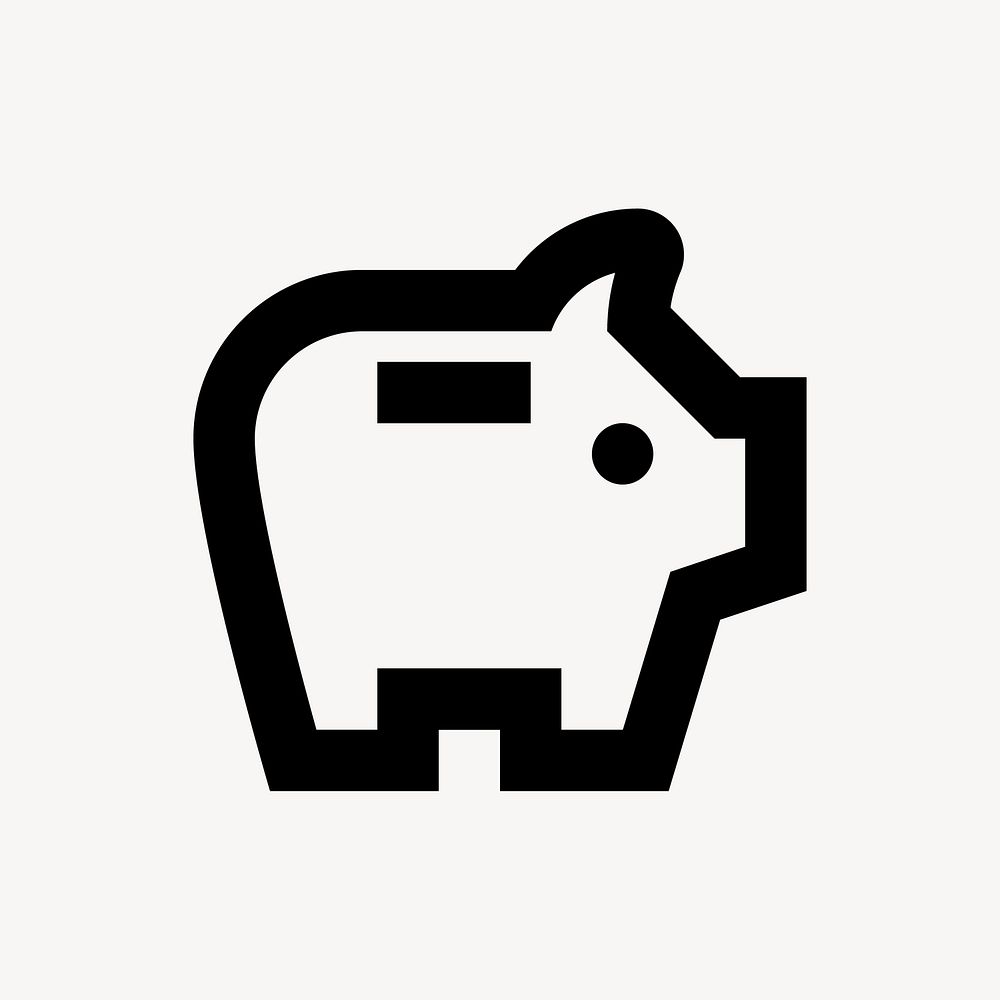 Piggy bank icon, financial UI design for web, outlined style vector