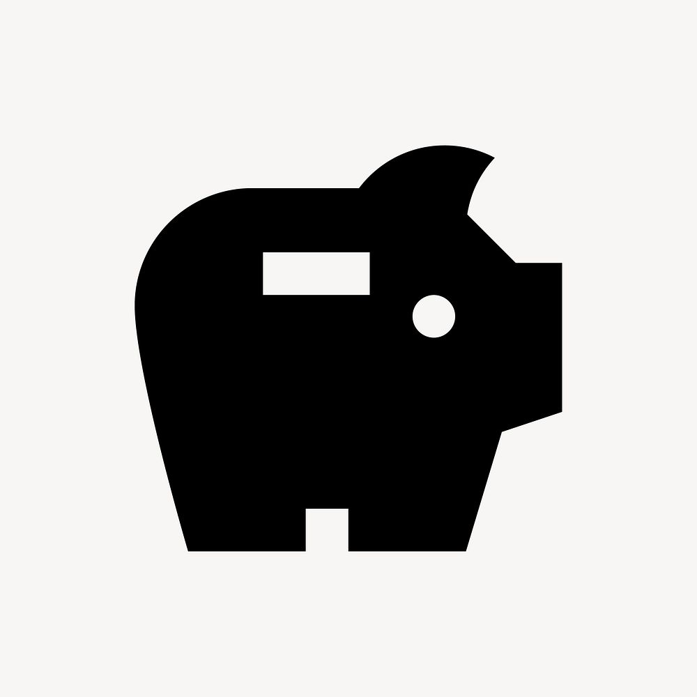 Financial icon, piggy bank design, sharp style vector