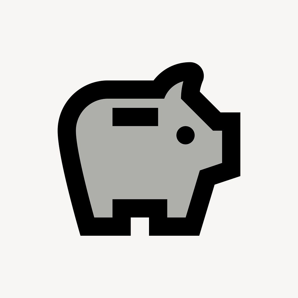 Banking icon, piggy bank financial symbol, two tone style psd