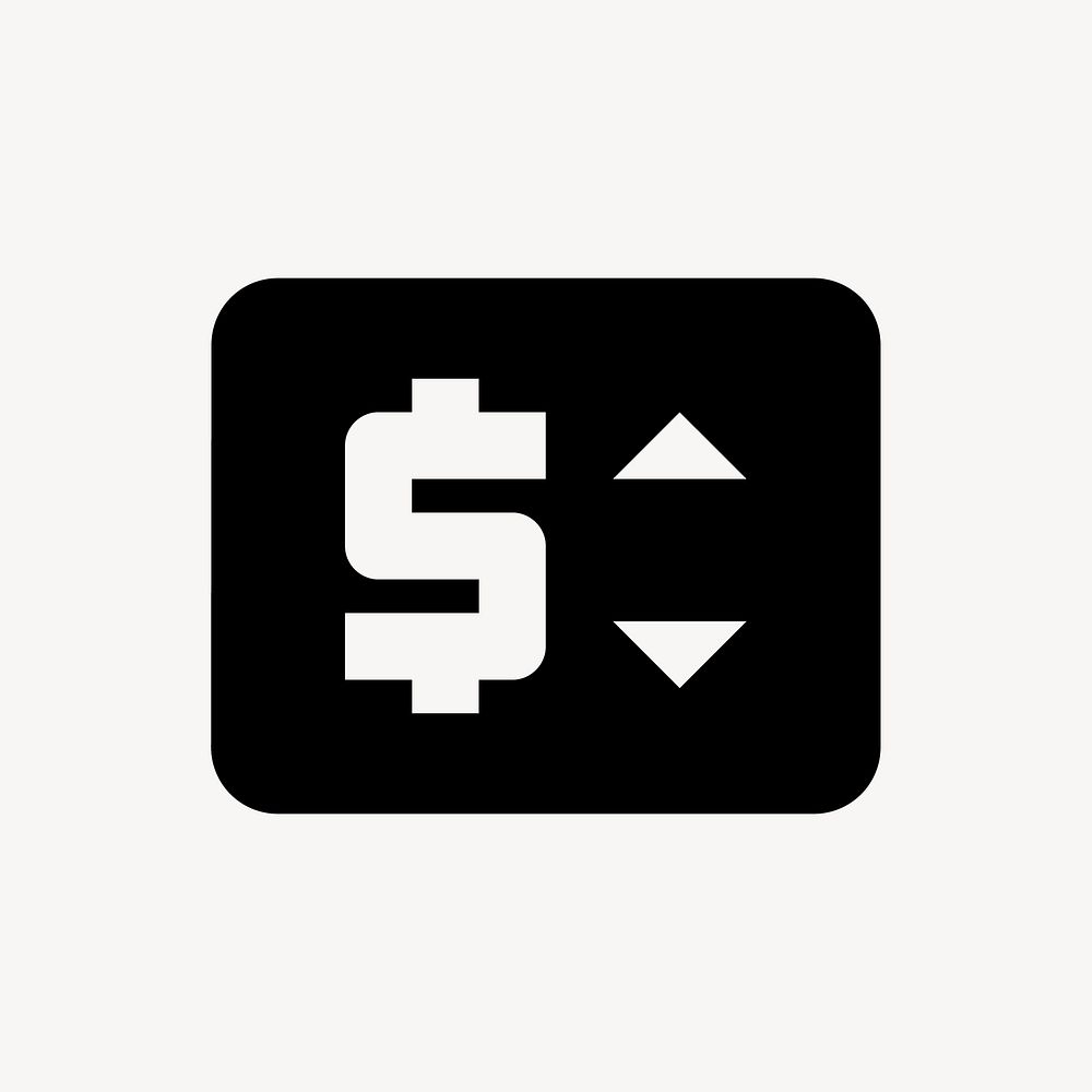 Price Change icon, financial symbol, filled style vector