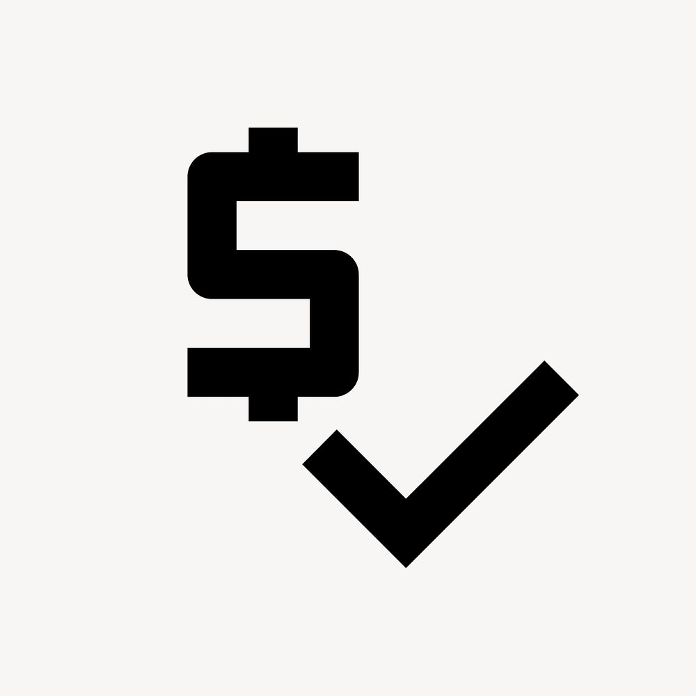 Price Check icon, financial symbol, filled style vector