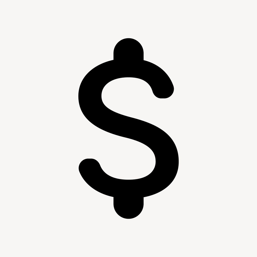 Attach Money icon, dollar symbol, round style psd