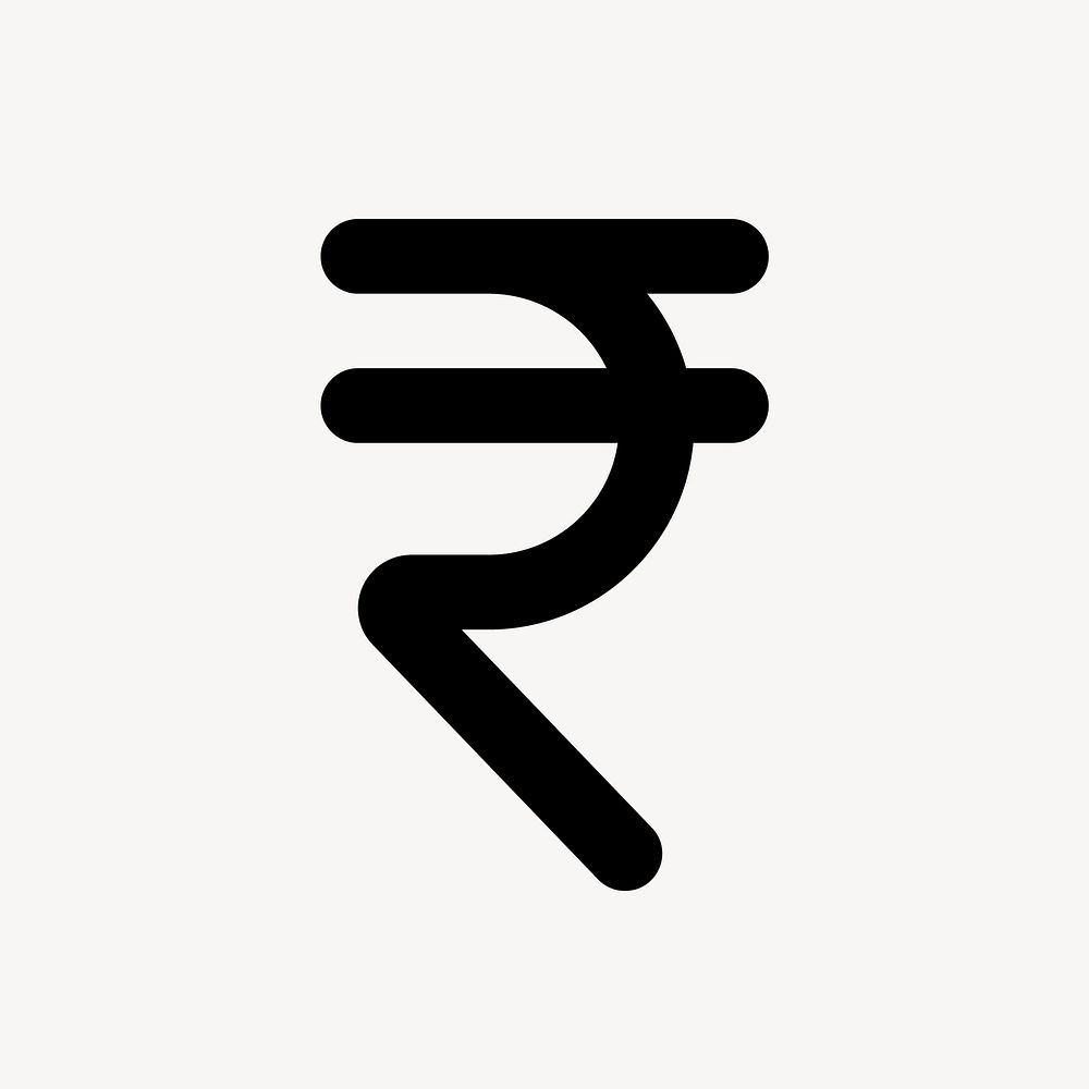 Indian rupee icon, currency money symbol, round style vector