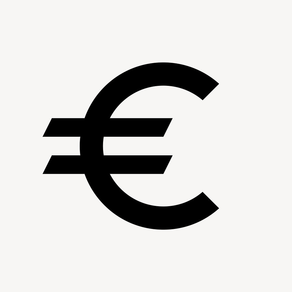 Euro icon, eurozone currency money symbol, filled style psd