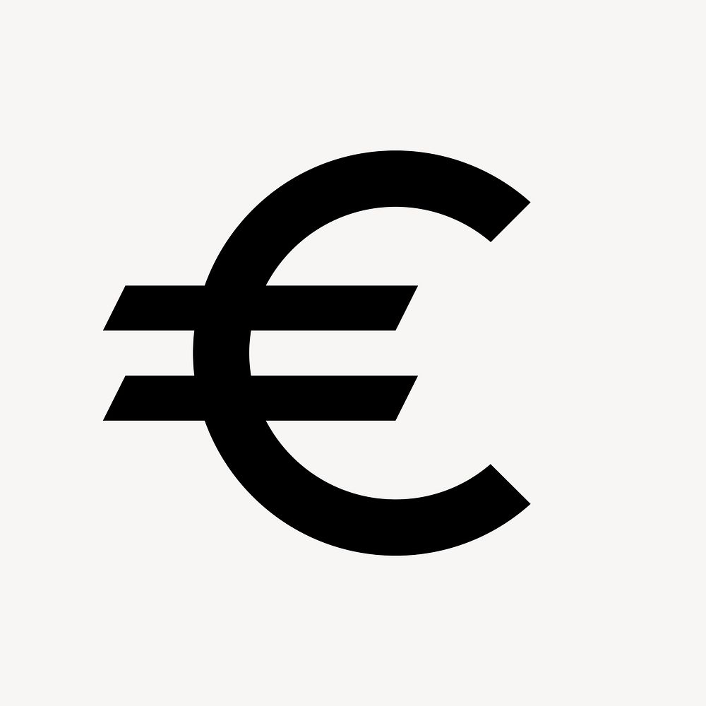 Euro icon, eurozone currency money symbol, sharp style psd