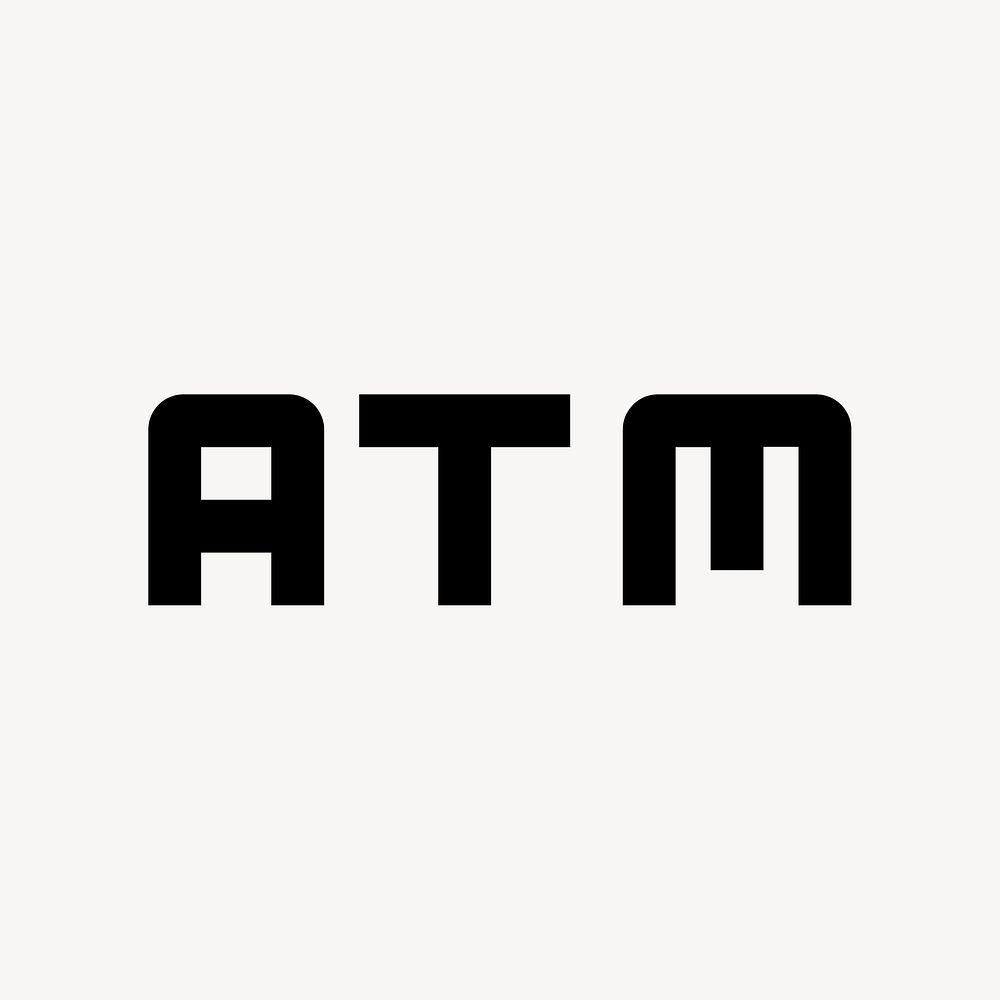 ATM icon, financial symbol, filled style vector