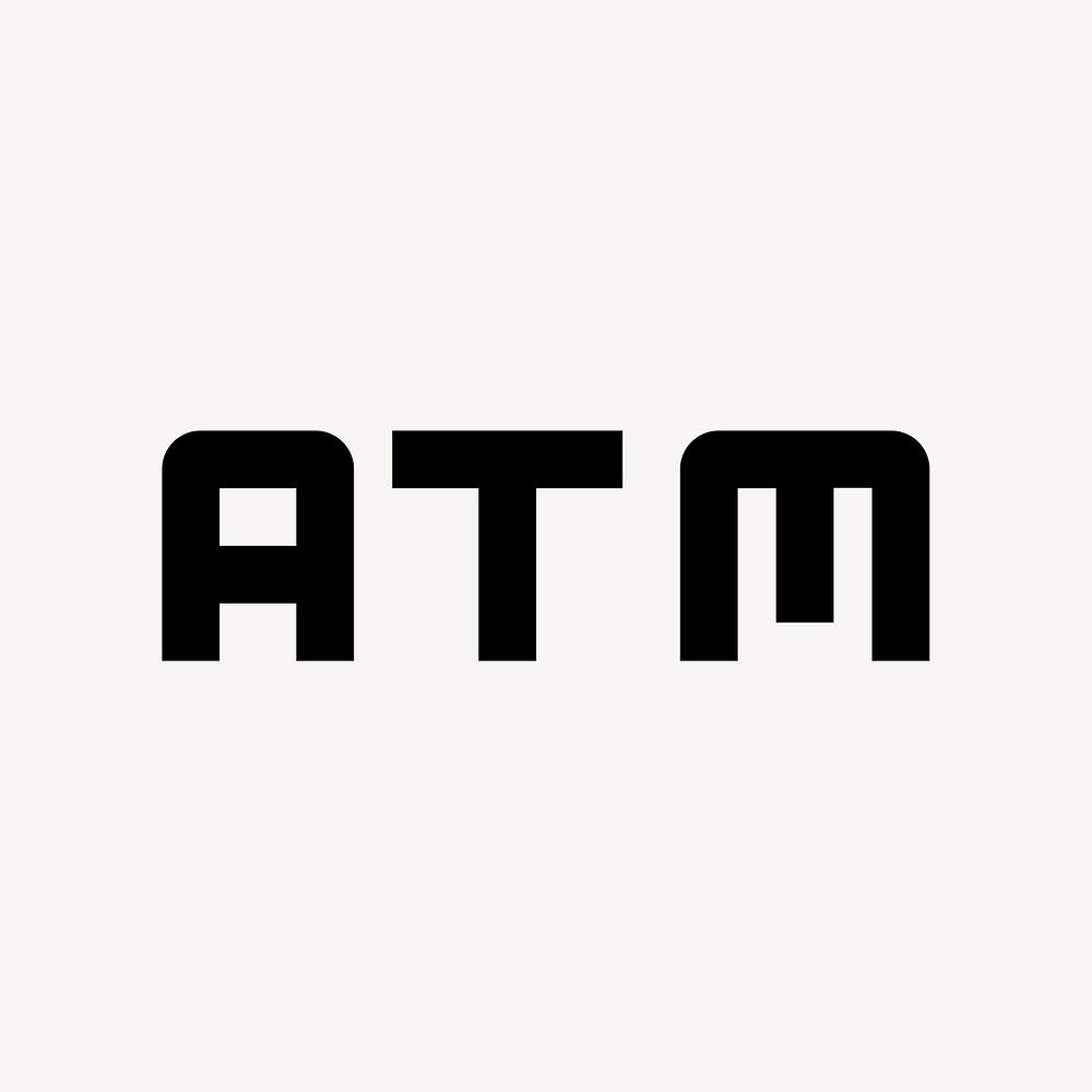 ATM icon, banking symbol, filled style psd
